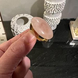 Rose Quartz Cabochon Scarf Ring